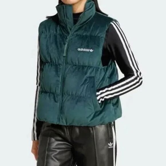 Adidas Regent Velvet Down Puffer Vest - Picture 1 of 4